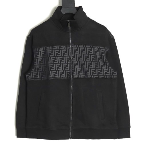 Fendi FF presbyopic patchwork zipper jacket,Fendi