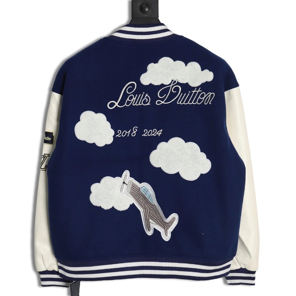 Louis Vuitton cartoon embroidery patchwork baseball jacket,Louis Vuitton