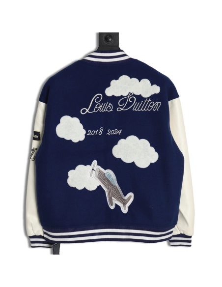 Louis Vuitton cartoon embroidery patchwork baseball jacket,Louis Vuitton