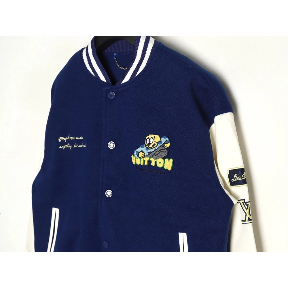 Louis Vuitton cartoon embroidery patchwork baseball jacket,Louis Vuitton