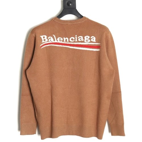 Balenciaga Classic Cola Jacquard Wool Knit Sweater,Balenciaga