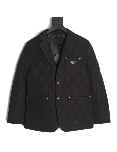 Prada chest triangle logo thin cotton jacket,Prada