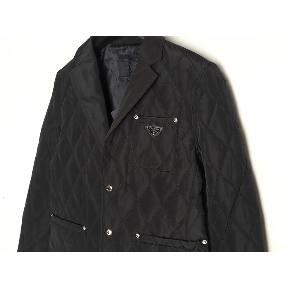 Prada chest triangle logo thin cotton jacket,Prada