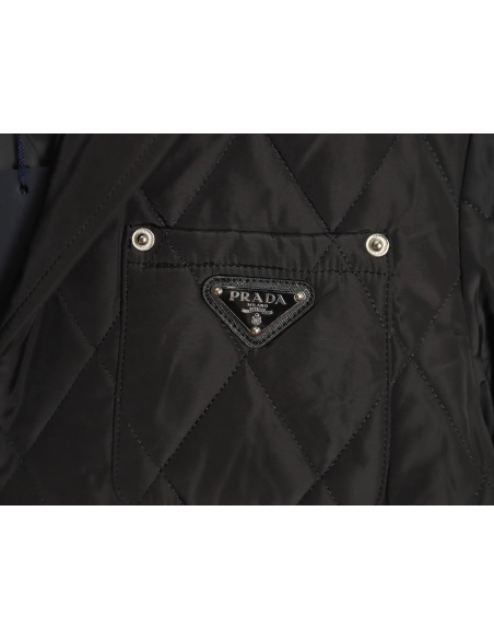 Prada chest triangle logo thin cotton jacket,Prada