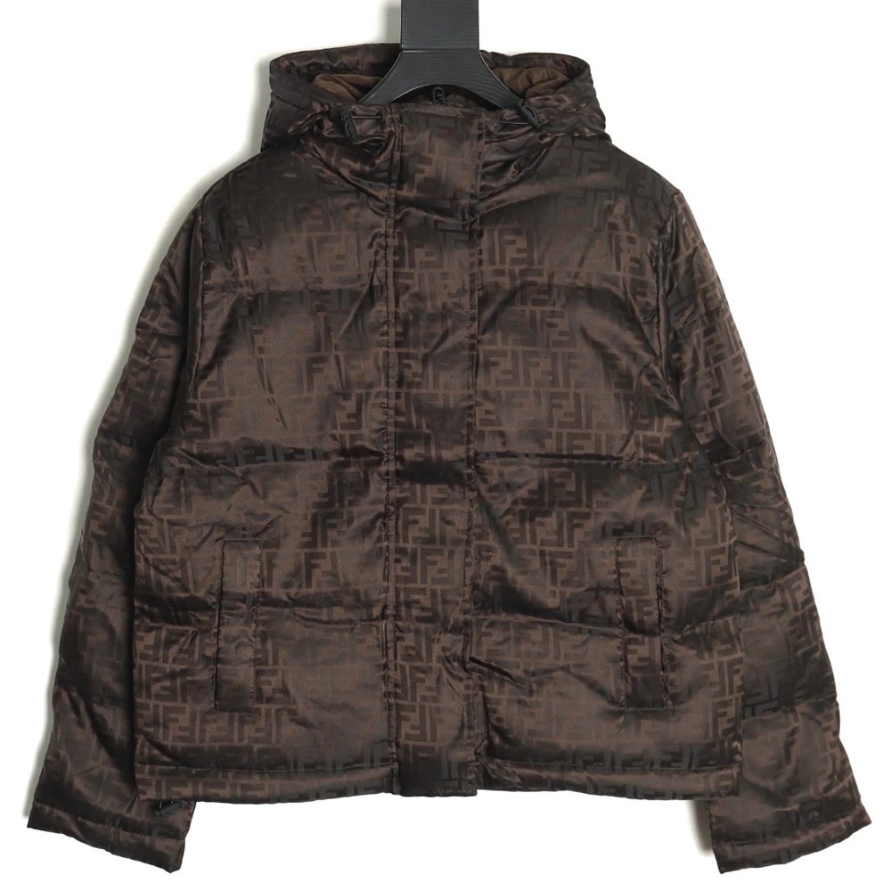 Fendi all over print jacquard nylon down jacket,Fendi