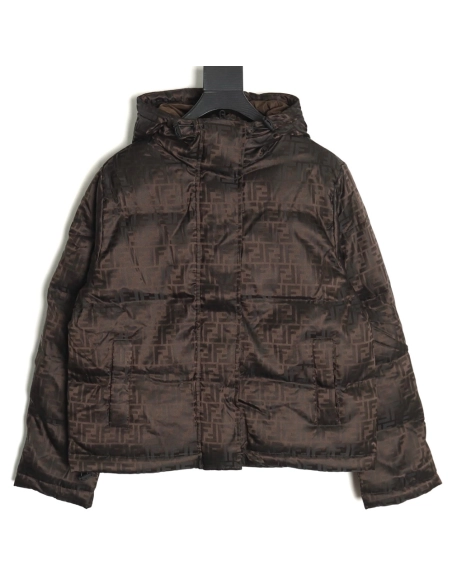 Fendi all over print jacquard nylon down jacket,Fendi