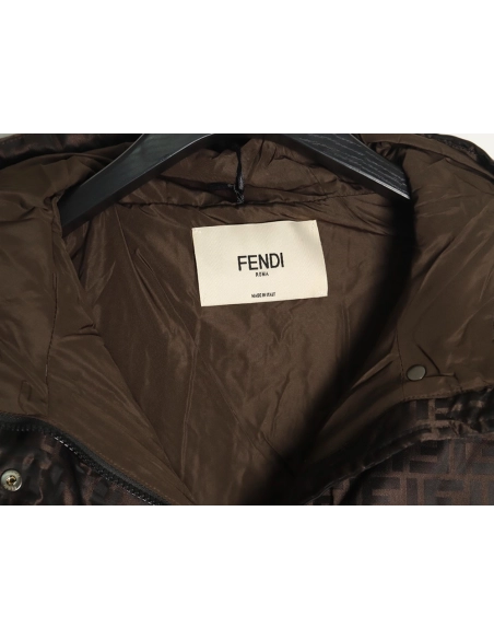 Fendi all over print jacquard nylon down jacket,Fendi