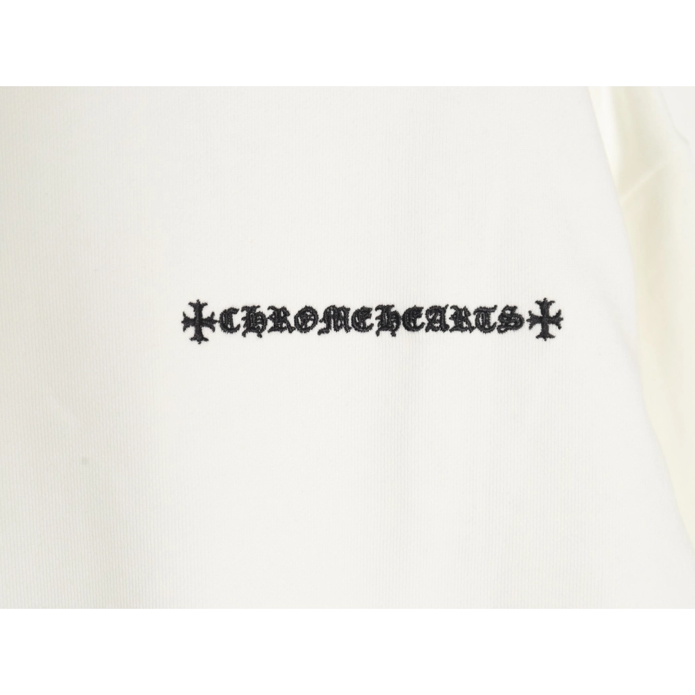 Chrome Hearts leather cross embroidered crewneck sweatshirt,Chrome Hearts