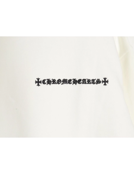 Chrome Hearts leather cross embroidered crewneck sweatshirt,Chrome Hearts