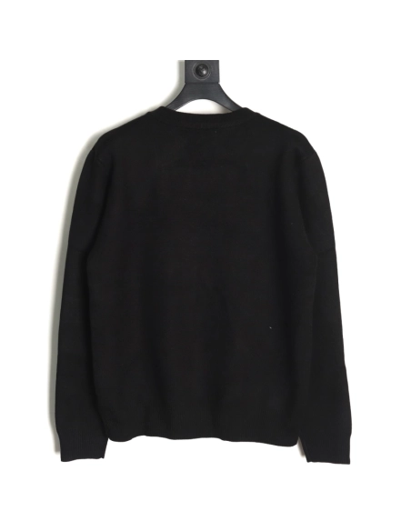 Burberry Check Lettering Embroidery Knitted Pullover TSK1,Burberry