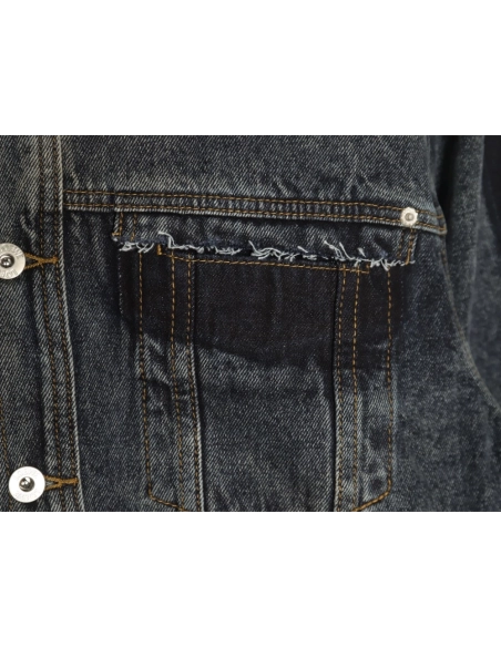 Loewe color block single breasted embossed denim jacket,Loewe