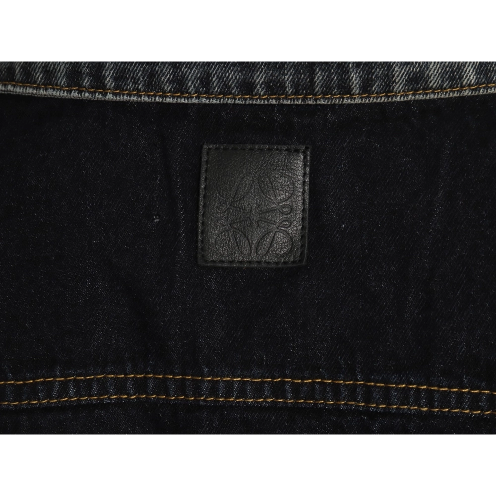 Loewe color block single breasted embossed denim jacket,Loewe