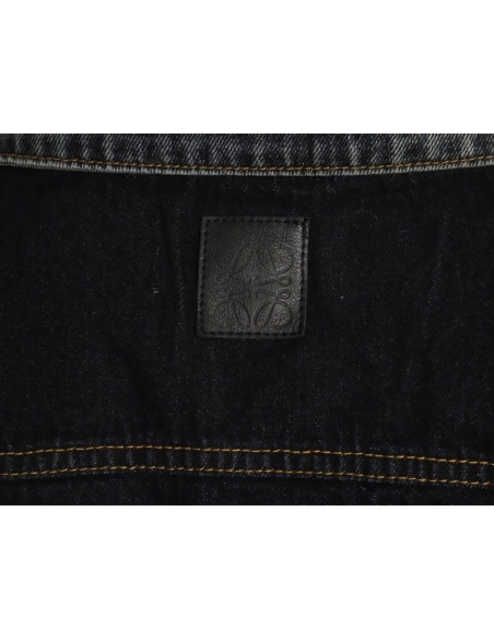 Loewe color block single breasted embossed denim jacket,Loewe
