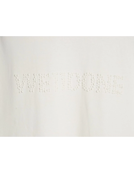 We11 Done pearl lettering long-sleeved T-shirt,We11done