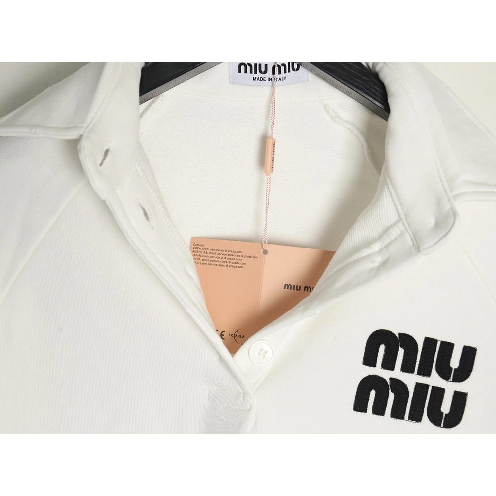Miu Miu Letter Polo Long Sleeve Sweatshirt,Miu Miu