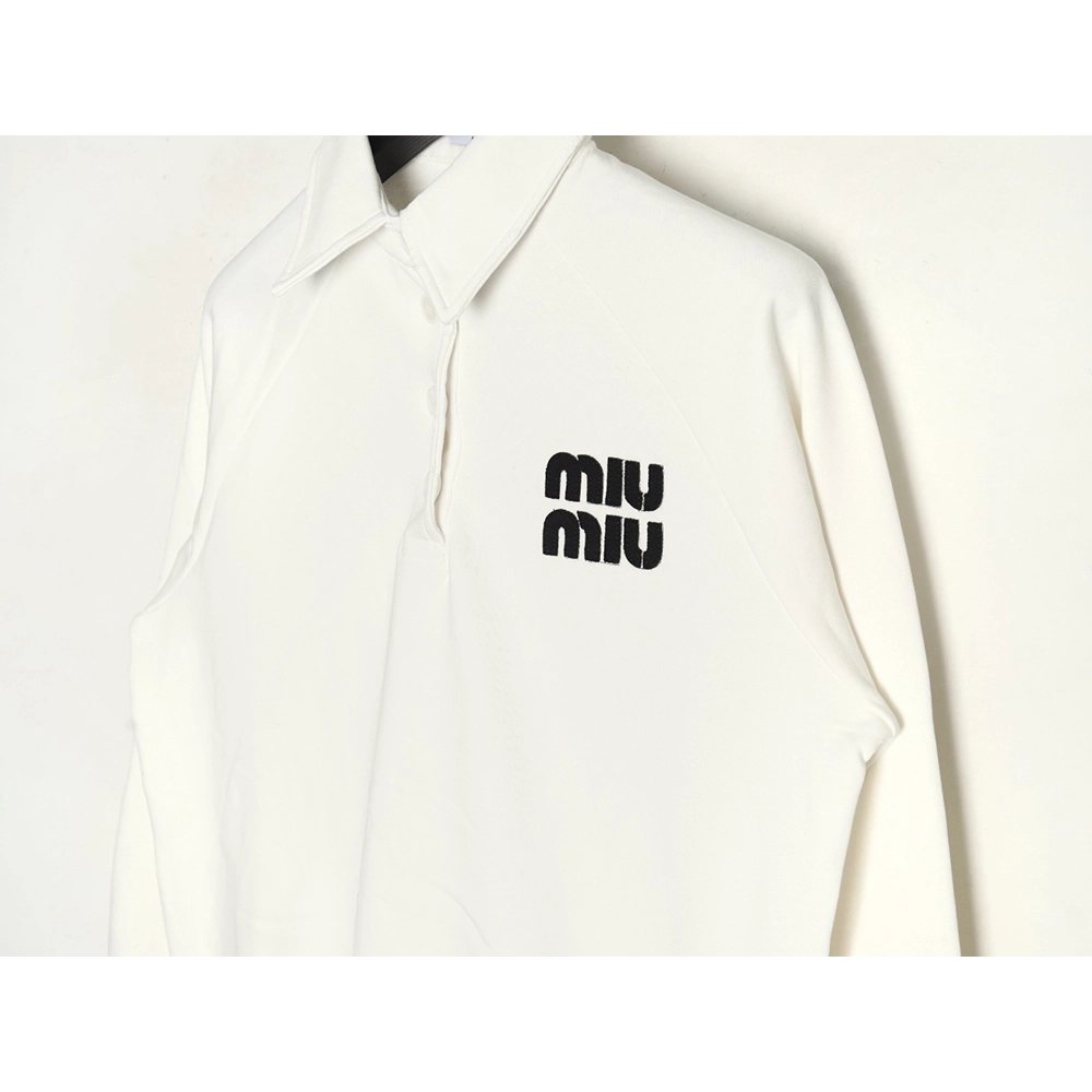 Miu Miu Letter Polo Long Sleeve Sweatshirt,Miu Miu