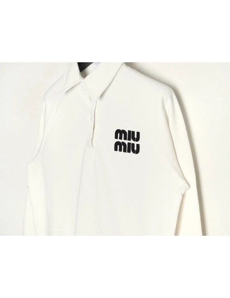 Miu Miu Letter Polo Long Sleeve Sweatshirt,Miu Miu