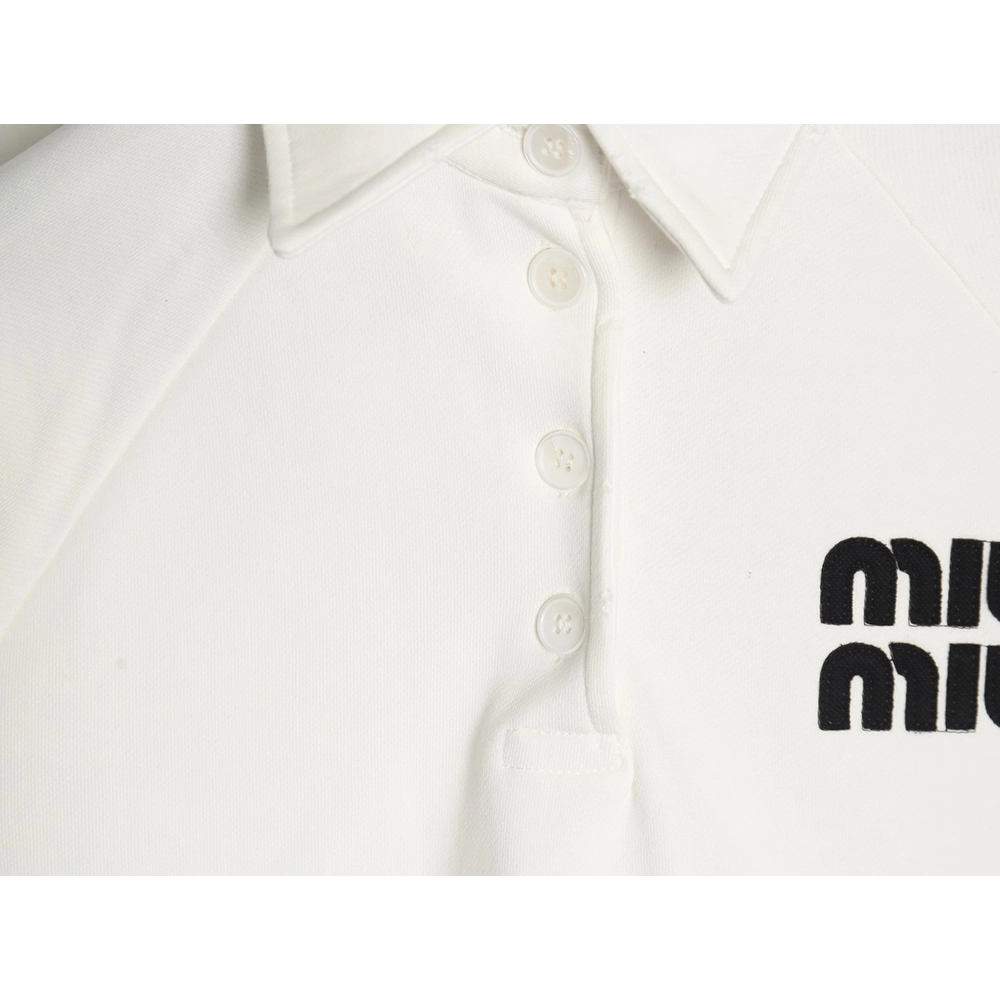 Miu Miu Letter Polo Long Sleeve Sweatshirt,Miu Miu