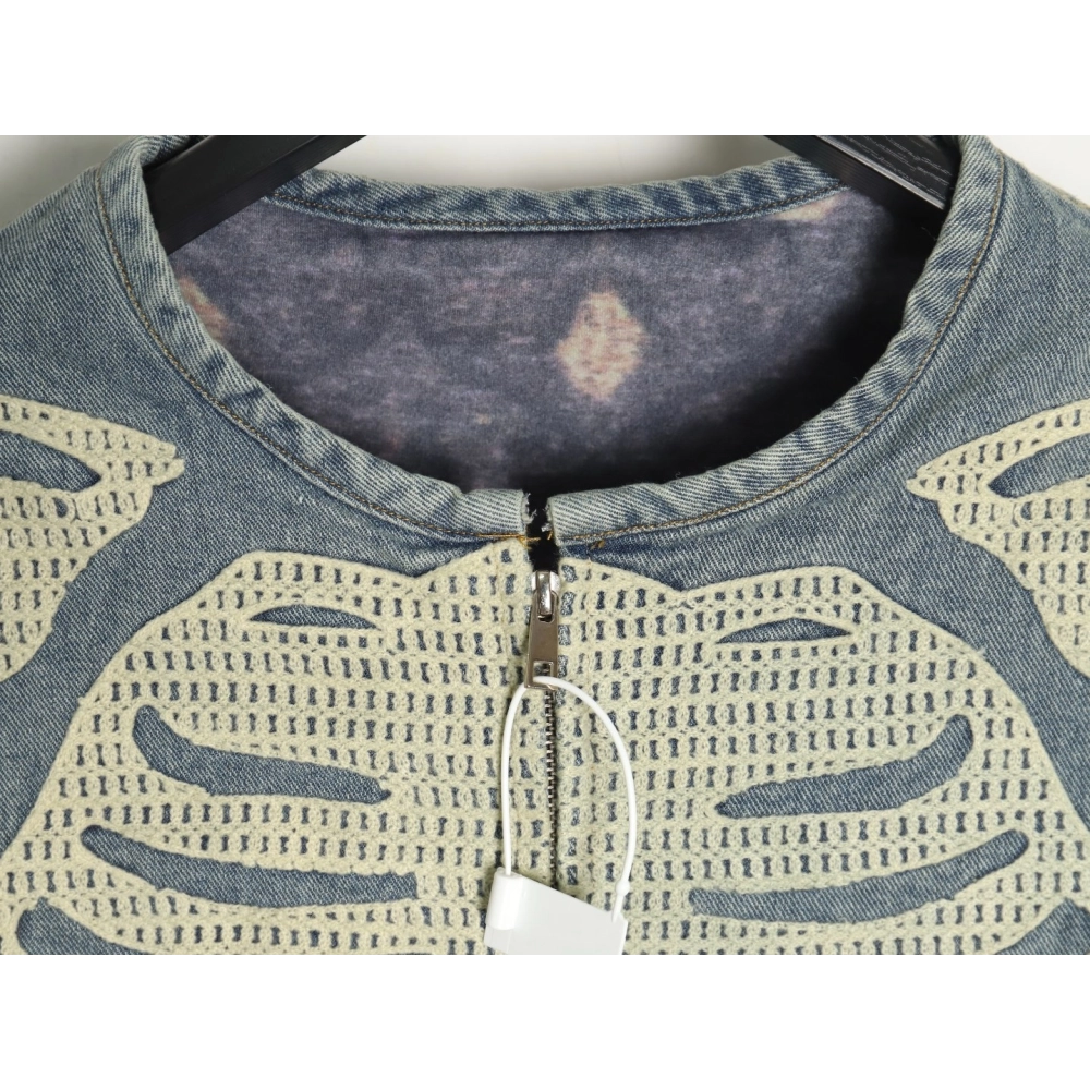 Kapital denim heavy bone embroidery loose jacket,Kapital