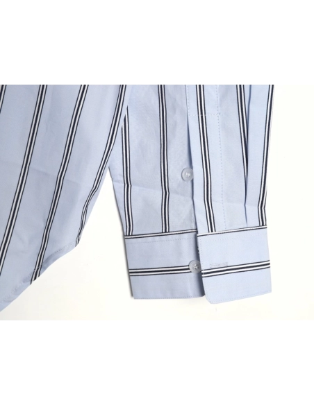 Dior vertical stripes pocket small logo long sleeve shirt,Dior