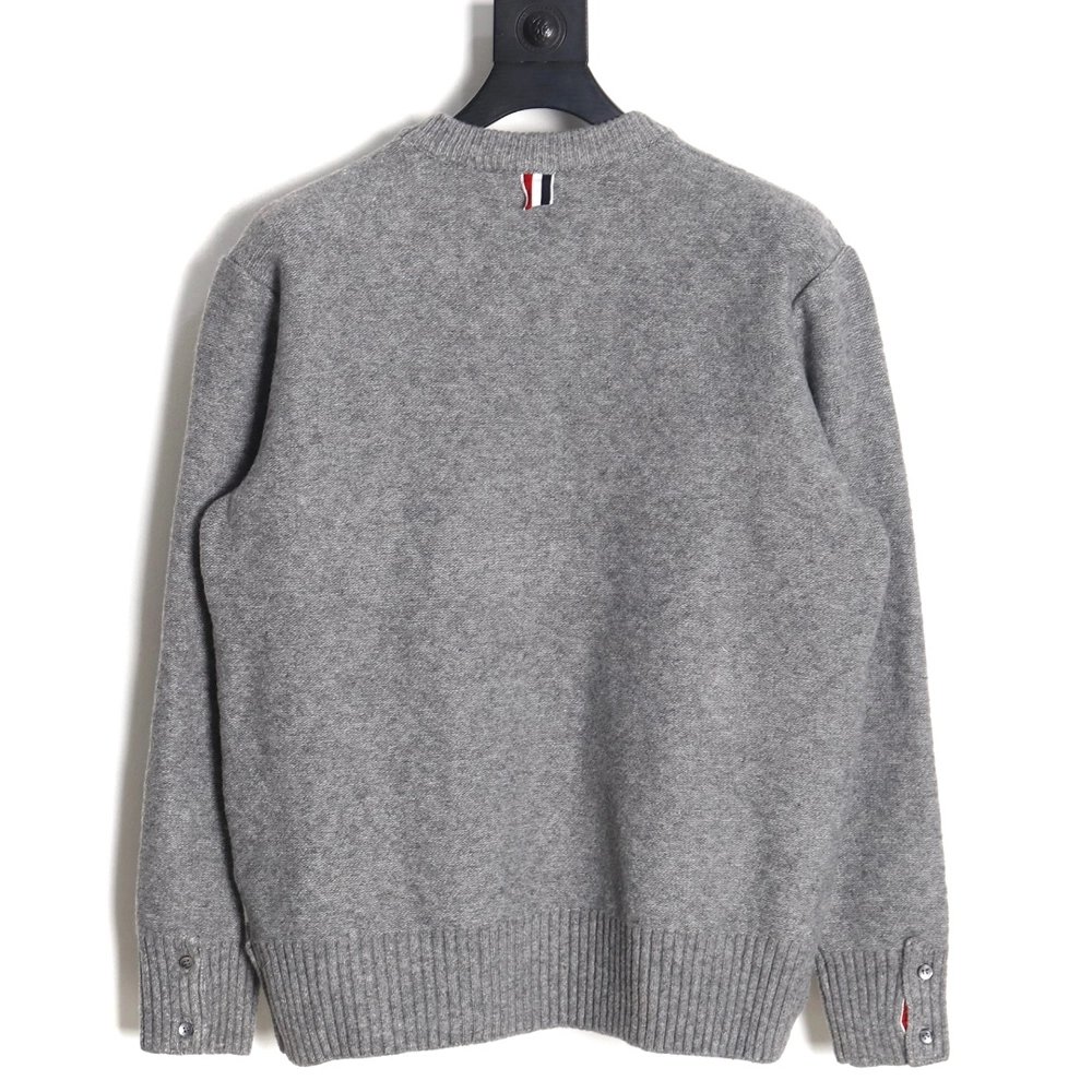 Thom Browne Four Stripe Crew Neck Sweater,Thom Browne