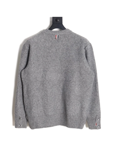 Thom Browne Four Stripe Crew Neck Sweater,Thom Browne