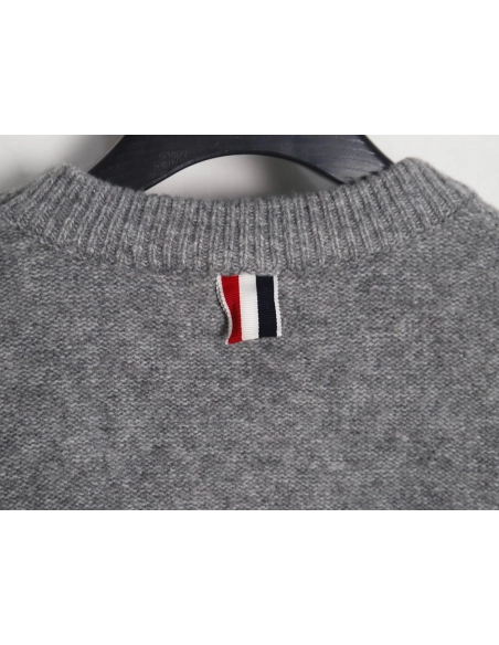 Thom Browne Four Stripe Crew Neck Sweater,Thom Browne