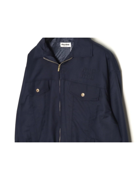 Miu Miu Triangle Pocket Batavia Wool Jacket,Miu Miu