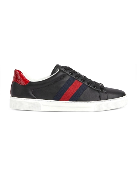 Gucci Ace Web Black Navy Red,GUCCI SHOES,Other Brand Sneakers
