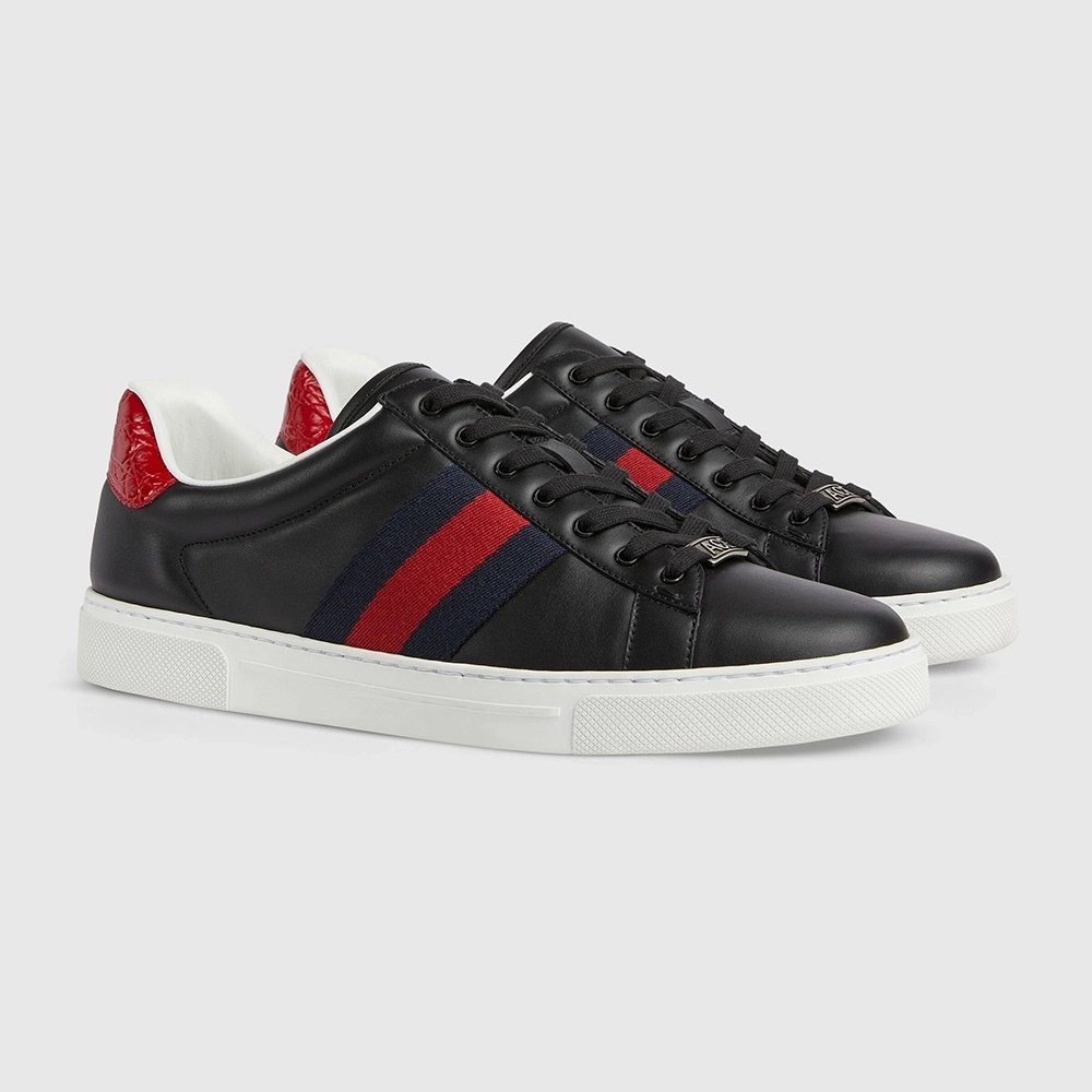 Gucci Ace Web Black Navy Red,GUCCI SHOES,Other Brand Sneakers