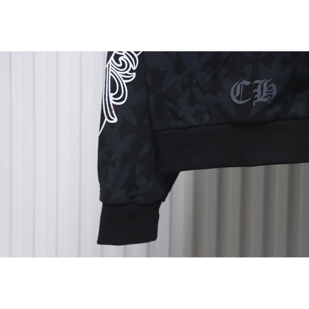 Chrome Hearts Cross Flower Arm Zip Hoodie,Chrome Hearts Hoodie,Hoodie,APPAREL