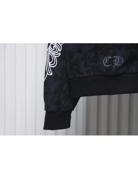 Chrome Hearts Cross Flower Arm Zip Hoodie,Chrome Hearts Hoodie,Hoodie,APPAREL