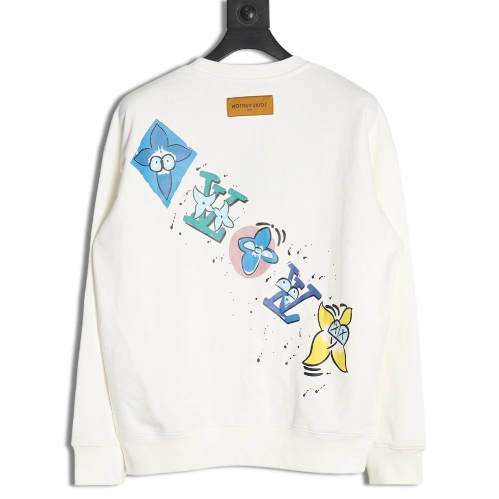 Louis Vuitton colorful presbyopic letter graffiti print crew neck sweatshirt,Louis Vuitton Sweatshirt,Sweatshirt,APPAREL