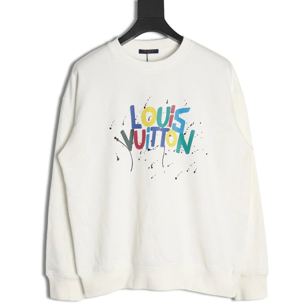 Louis Vuitton colorful presbyopic letter graffiti print crew neck sweatshirt,Louis Vuitton Sweatshirt,Sweatshirt,APPAREL