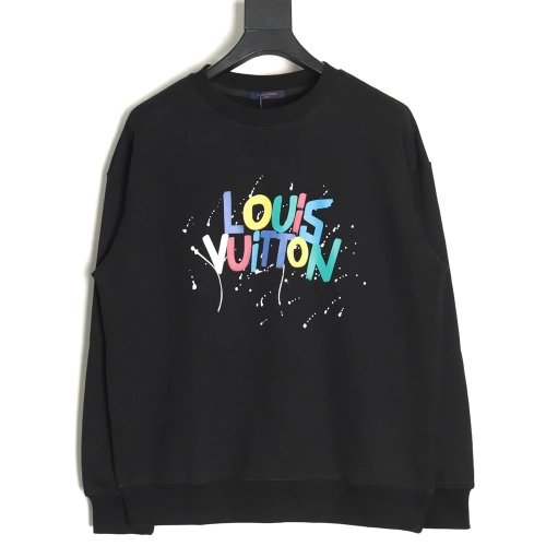 Louis Vuitton colorful presbyopic letter graffiti print crew neck sweatshirt,Louis Vuitton Sweatshirt,Sweatshirt,APPAREL