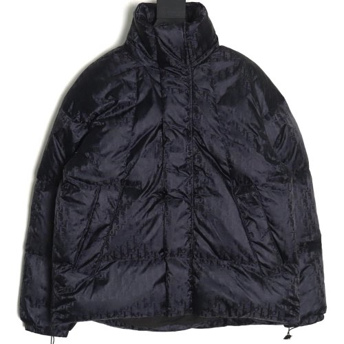Dior all over printed obscure pattern jacquard lapel down jacket,Dior Jacket,Jacket,APPAREL