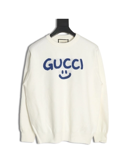 Gucci in low price trust seller,in low price trust seller,Clothing,Buy Cheap Discount Gucci Graffiti Smiley Logo Crewneck Sweate
