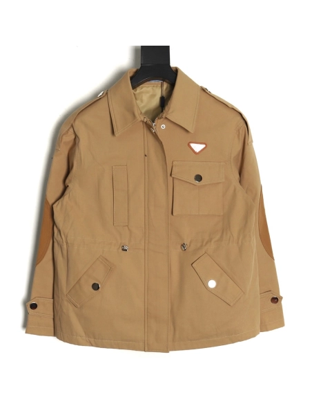 Prada Jacket,Jacket,Clothing,Buy Cheap Discount Prada logo elastic waist trench coat
