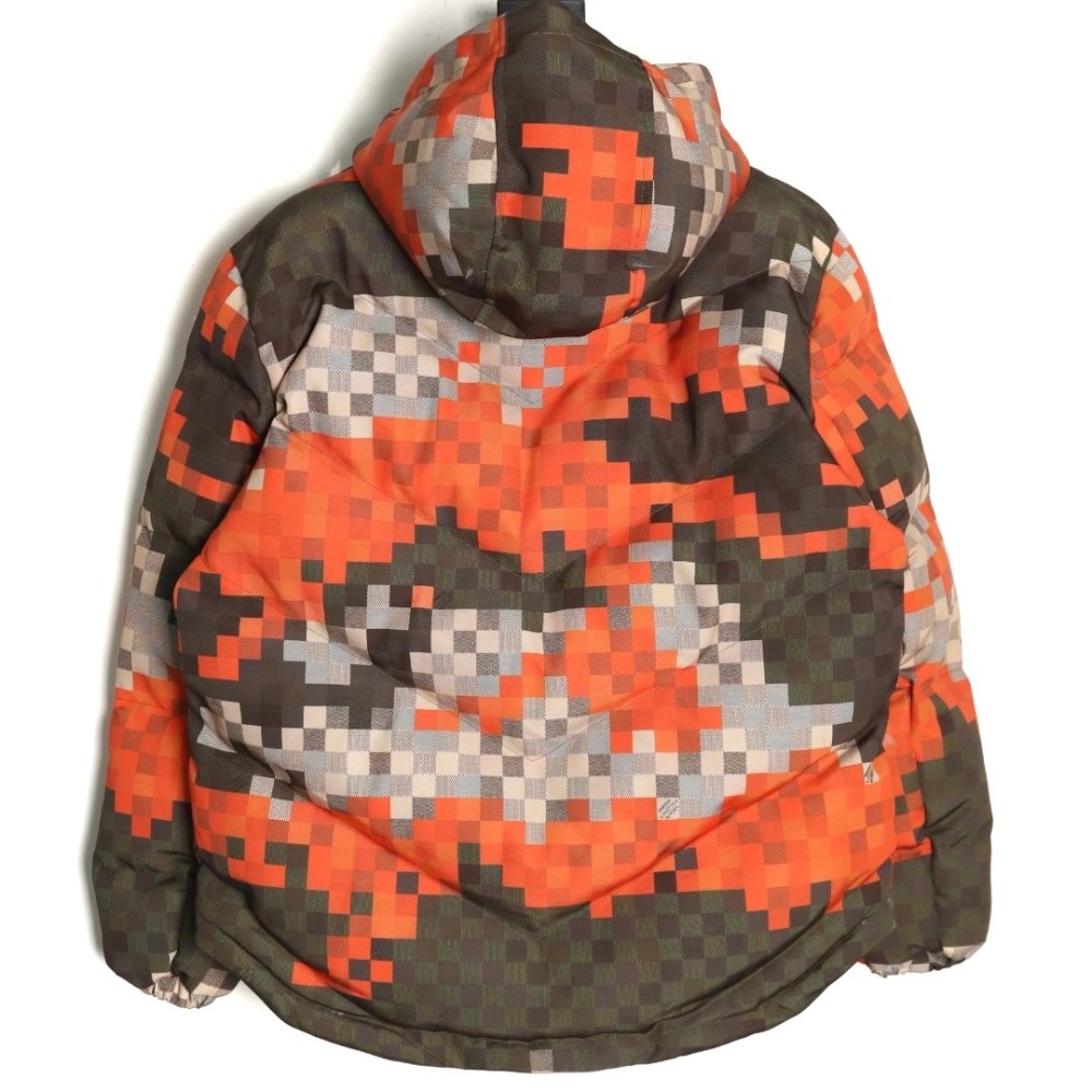 Louis Vuitton Jacket,Jacket,Clothing,Buy Cheap Discount Louis Vuitton Camouflage Checkerboard Down Jacket