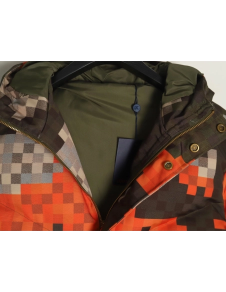 Louis Vuitton Jacket,Jacket,Clothing,Buy Cheap Discount Louis Vuitton Camouflage Checkerboard Down Jacket