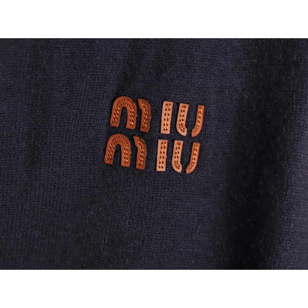 Miu Miu Jacket,Jacket,Clothing,Buy Cheap Discount Miu Miu Stand Collar Zipper Lettering Knit Cardigan