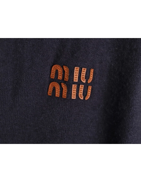 Miu Miu Jacket,Jacket,Clothing,Buy Cheap Discount Miu Miu Stand Collar Zipper Lettering Knit Cardigan