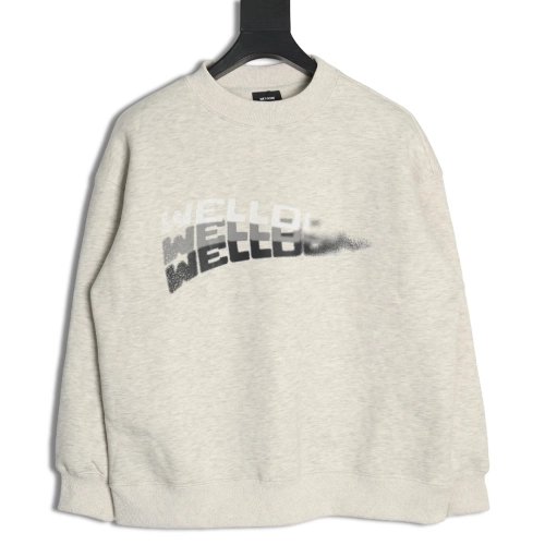 We11done in low price trust seller,in low price trust seller,Clothing,Buy Cheap Discount We11 Done diffused lettering crew neck 