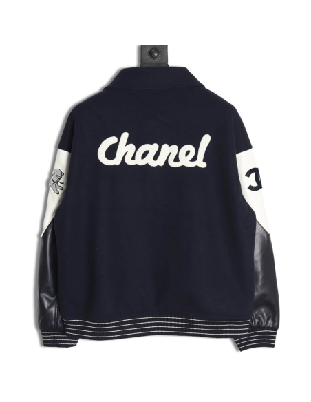 Chanel Jacket,Jacket,Clothing,Buy Cheap Discount Chanel splicing embroidery baseball jacket