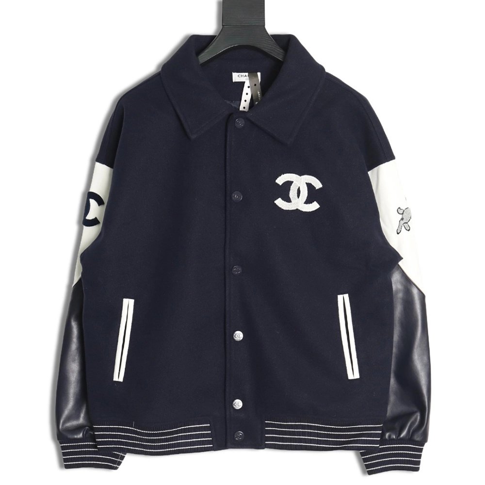 Chanel Jacket,Jacket,Clothing,Buy Cheap Discount Chanel splicing embroidery baseball jacket