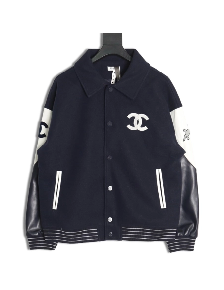 Chanel Jacket,Jacket,Clothing,Buy Cheap Discount Chanel splicing embroidery baseball jacket