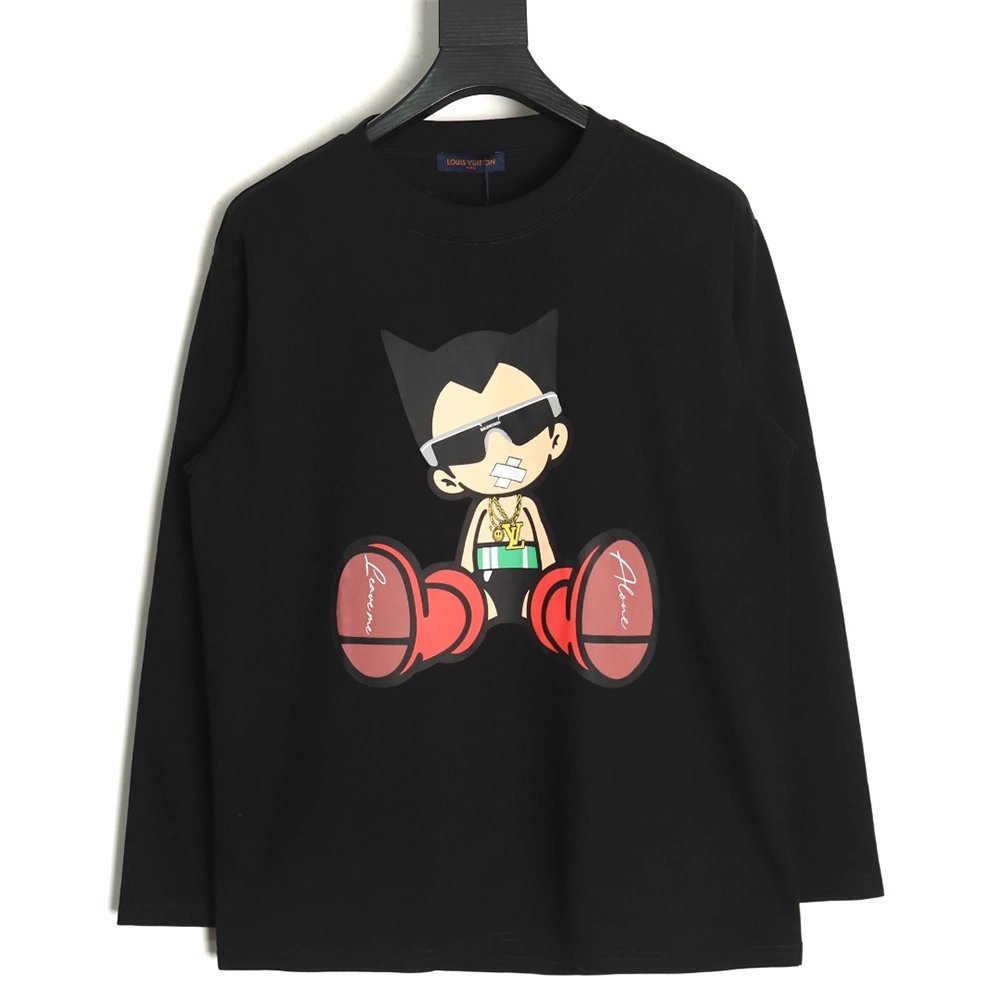 Louis Vuitton T Shirt,Tshirt,Clothing,Buy Cheap Discount Louis Vuitton cartoon character printed pattern long sleeves
