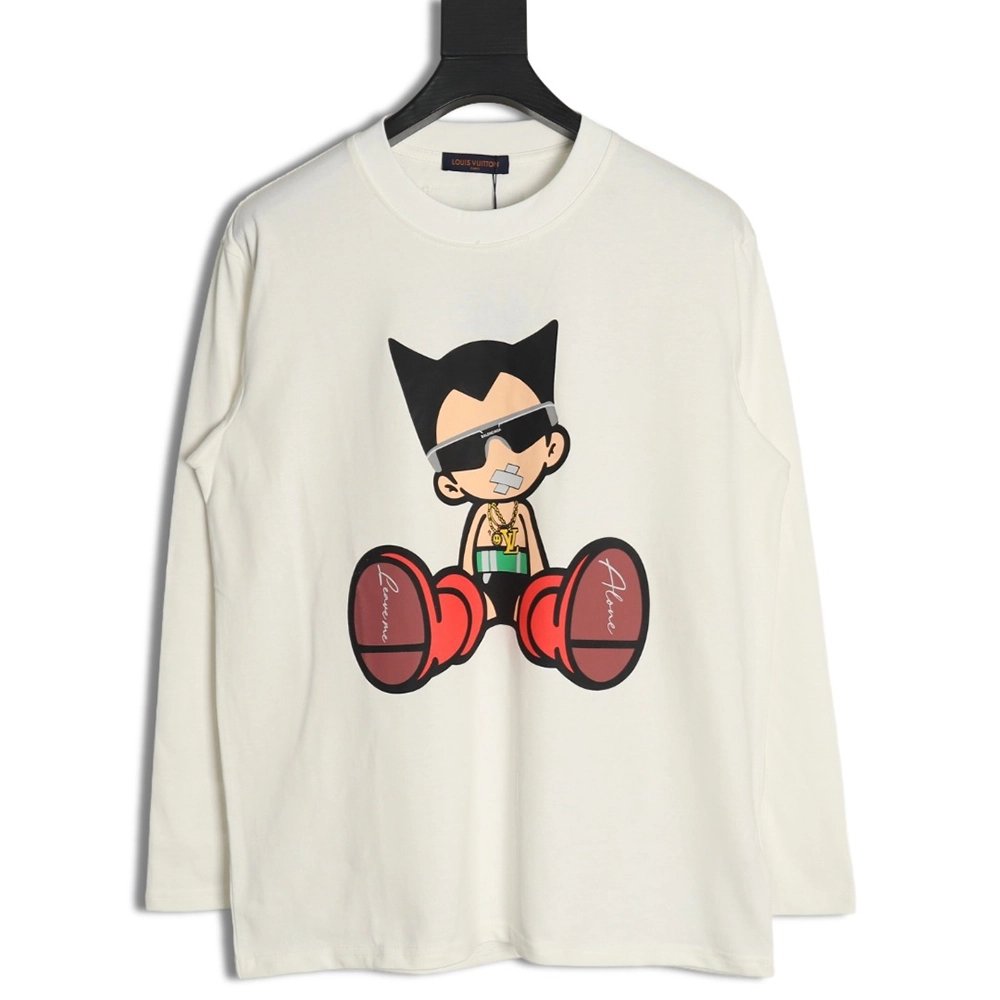 Louis Vuitton T Shirt,Tshirt,Clothing,Buy Cheap Discount Louis Vuitton cartoon character printed pattern long sleeves