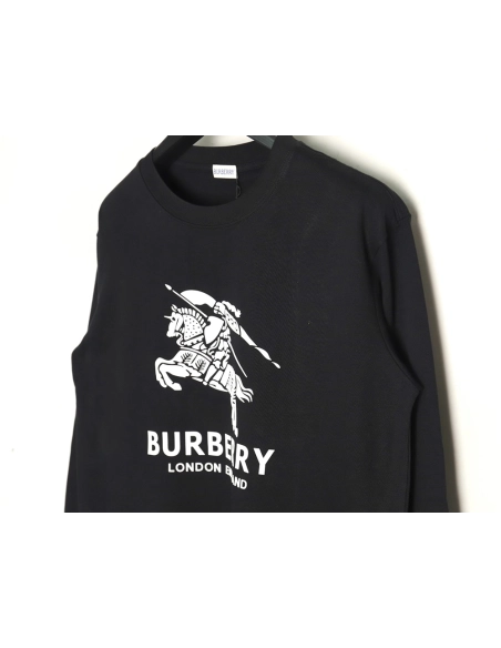 Burberry T Shirt,Tshirt,Clothing,Buy Cheap Discount Burberry Warhorse 3D Logo Long Sleeve TShirt