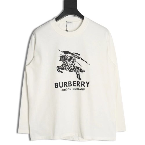 Burberry T Shirt,Tshirt,Clothing,Buy Cheap Discount Burberry Warhorse 3D Logo Long Sleeve TShirt